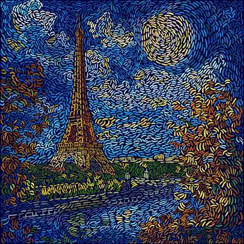 The Eiffel Tower in the style of impressionist artists. Symbol of Paris. vector