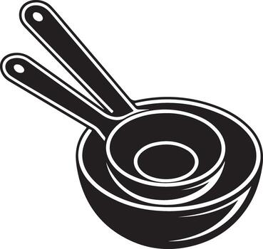 conjunto de medición tazas en un silueta estilo aislado en blanco antecedentes vector