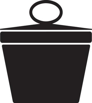 un sencillo negro silueta de un Cubeta con un tapa y encargarse de aislado en blanco antecedentes vector