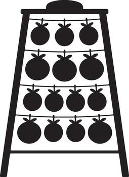 silueta de un carnaval disparo galería objetivo estar con manzanas aislado en blanco antecedentes vector