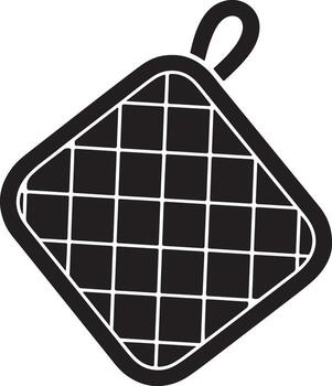 sencillo negro silueta de un acolchado maceta poseedor con un colgando lazo aislado en blanco antecedentes vector