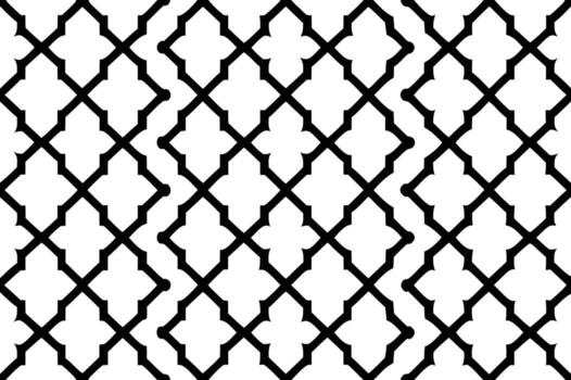Intricate black lattice pattern on a white background repeating geometric design vector