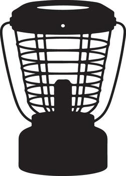 negro silueta de un insecto zapper lámpara con un encargarse de aislado en blanco antecedentes vector