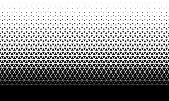 Abstract hexagonal halftone pattern. Transition triangle gradient background. vector