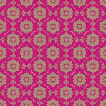 Floral Ornamental Repeat Pattern. Geometric with floral pattern background, ceramic tile pattern vector