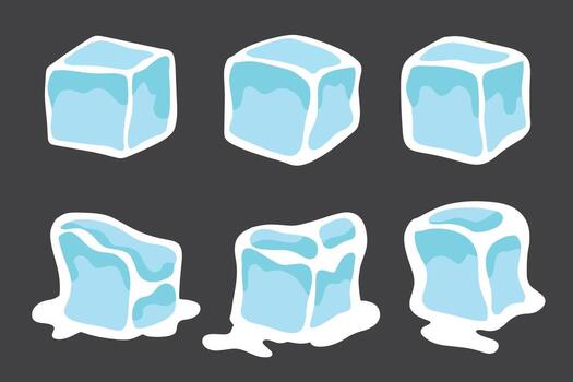 set of ice cube good for sticker, badge, element design, print design, etc vector