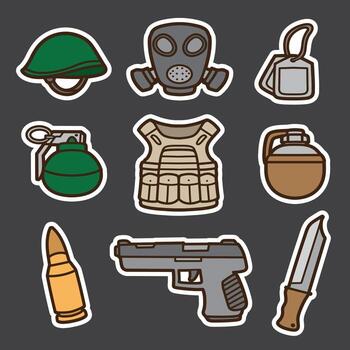 set of military good for sticker, badge, element design, icon, etc vector
