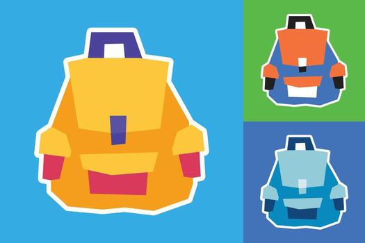 Bag Sticker made in Cutout and Flat Design with Three Color Style vector