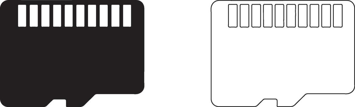Modern Memory Card Icon Silhouette Illustration For Gadget And Data Design vector