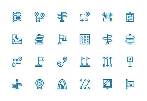 24 Path Icons in Thick Line Line Aesthetic Reusable Icon Set vector