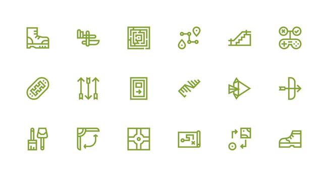 Strong Stroke Line Icons from Path Set with 18 Vectors Universal Icon Pack