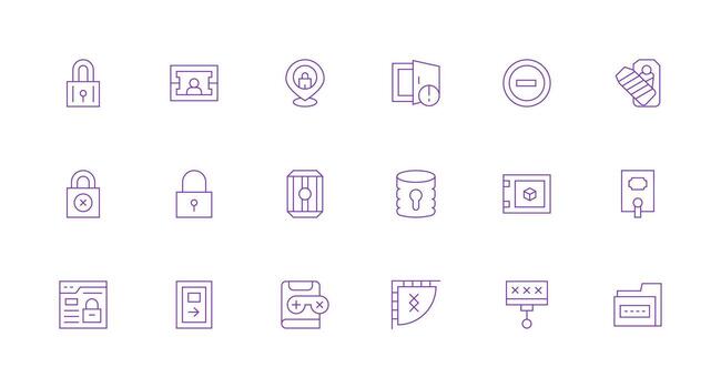 Minimal Line Icons from Locked Set with 18 Vectors Versatile Icon Collection for Designers