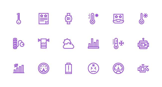 Low Set with 18 Strong Stroke Line Icons Multi-Purpose Icon Set vector