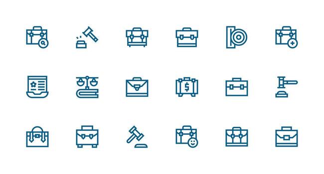 18 Strong Stroke Line Vectors for Case Theme Icon Pack for UI