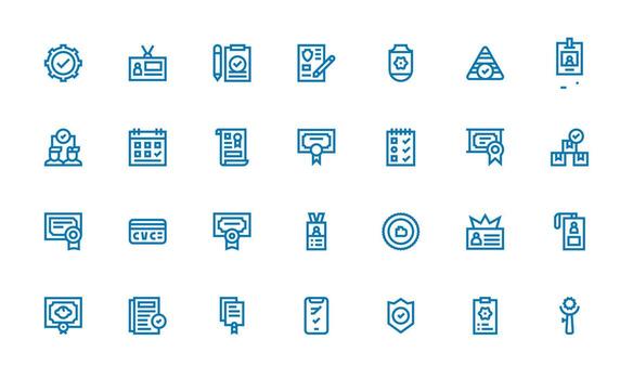 28 Bold Line Icons for Verification Graphics Fully Editable Icon Set for Web vector