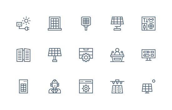 Panel featuring 15 Icons in Regular Line Design Neatly Designed Icons for Web Platforms vector