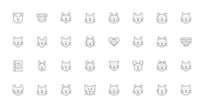 Adorable Icon Set with 32 Thin Line Graphics Clean Icon Set Icon Pack for UI Projects vector