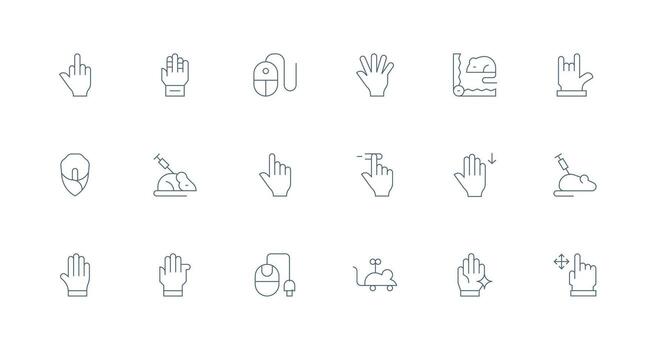 18 Minimal Line Icons for Mouse Graphics Neat Icon Set vector