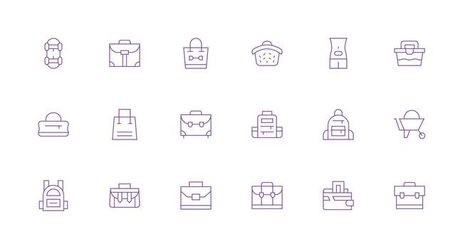 Carrying Visual Pack containing 18 Minimal Line Icons Versatile Icon Collection for Designers vector