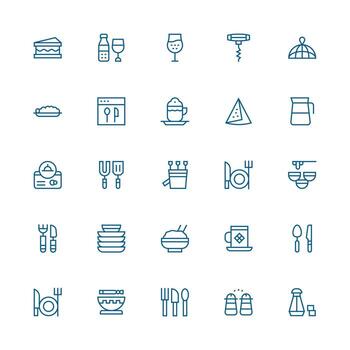 Medium Stroke Outline Icons from Tableware Set with 25 Vectors Responsive Icon Set for Flexible Layouts