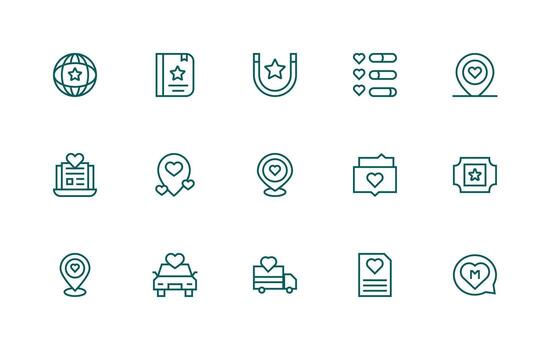 15 Regular Line Style Icons from Preferred Collection Core Icon Collection for Daily Tasks vector