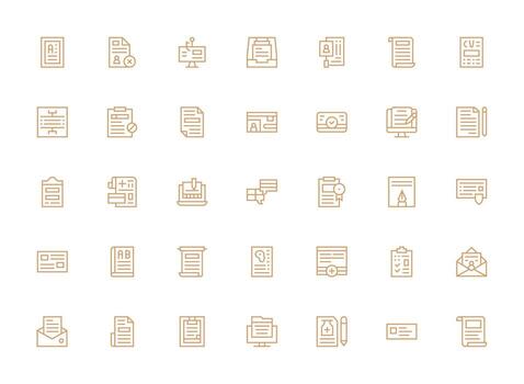 35 Icons for Form in Regular Clean Line Format Glyph Icon Series vector