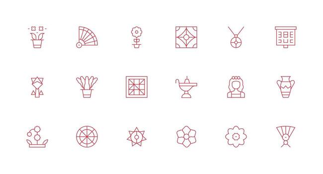 Decorative Visual Pack containing 18 Minimal Line Icons Neutral Style Icons for Any Project vector