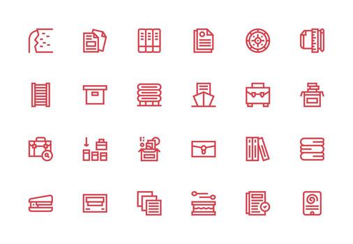 Files featuring 24 Icons in Thick Line Line Design Glyph Icon Series vector