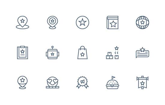 15 Regular Line Style Icons from Featured Collection Minimal Icon Set for Interface Projects vector