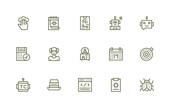 15 Regular Line Designs for Program Icons Icons Built for Visual Consistency Pack vector