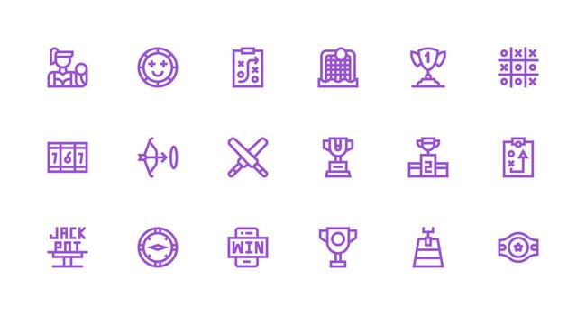 18 Icons for Win in Strong Stroke Line Format Pixel Perfect Icon Set vector