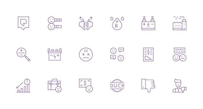 18 Minimal Line Style Icons from Negative Collection Icon Set for Apps vector