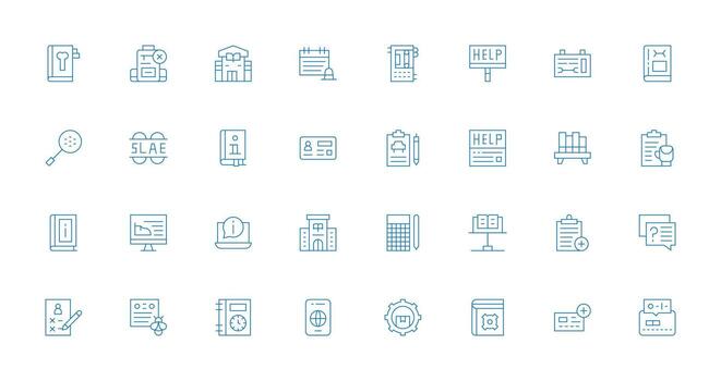 Thin Line Icons from Documentation Set with 32 Vectors Clean Icon Collection for Web Use