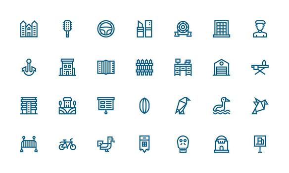 28 Bold Line Style Icons from Flat Collection Detailed Icon Collection for Design Systems vector