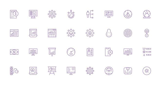Thin Line Style Dashboard Icons with 32 Vectors Functional Icon Series
