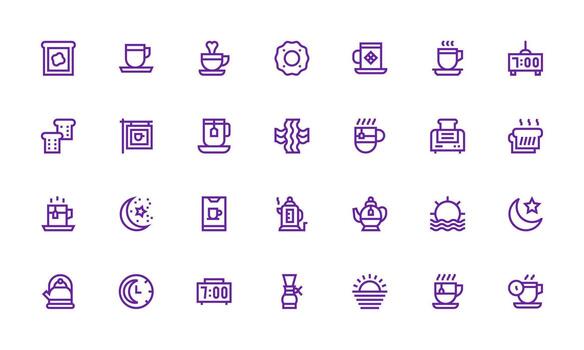 Bold Line Style Morning Icons with 28 Vectors Web and App Icon Pack Collection