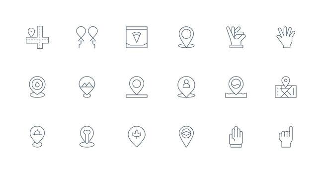 18 íconos para punto en mínimo línea formato de confianza íconos para todas interfaces vector