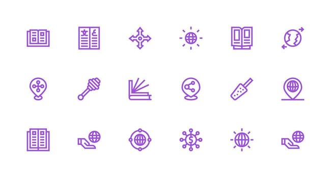 Strong Stroke Line Style Spread Icons with 18 Vectors Scalable Icons for Cross-Platform Interfaces
