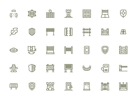 35 Regular Clean Line Icons for Barrier Graphics Dashboard Icon Series vector