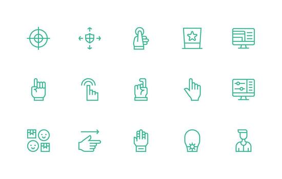 15 Ui Icons in Regular Line Aesthetic Basic Icon Series vector
