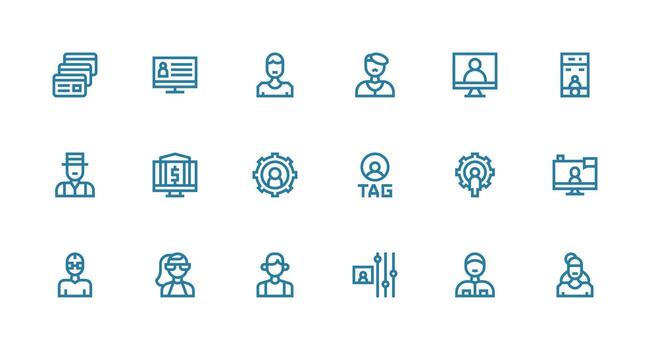 Strong Stroke Line Style Account Management Icons with 18 Vectors Scalable Icon Pack