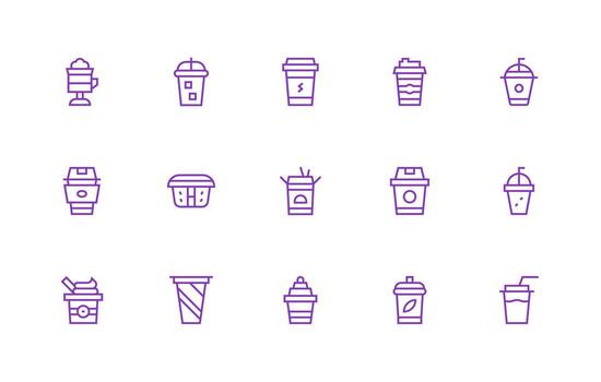 To Go Design Icons featuring 15 in Regular Line Style Universal Icon Pack vector