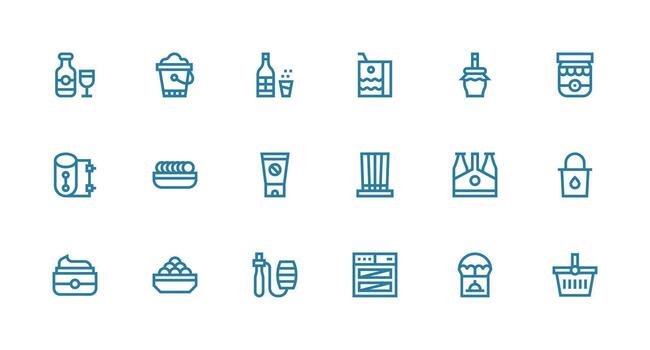 18 Strong Stroke Line Style Icons from Container Collection Minimal Icon Pack vector