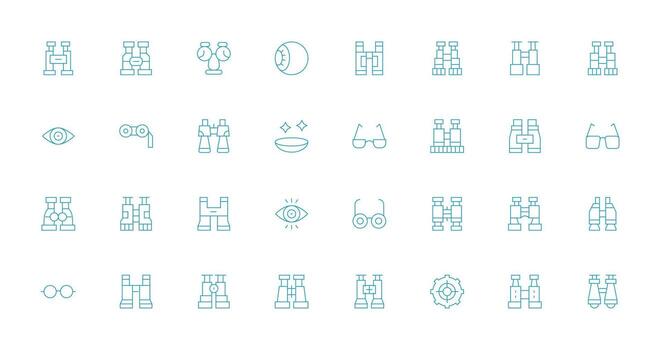32 Icons for Sight in Thin Line Format Modern Icon Set vector