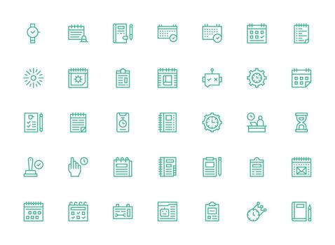 35 Regular Clean Line Vectors for Task Theme Clean Icon Set Icon Pack for UI Projects