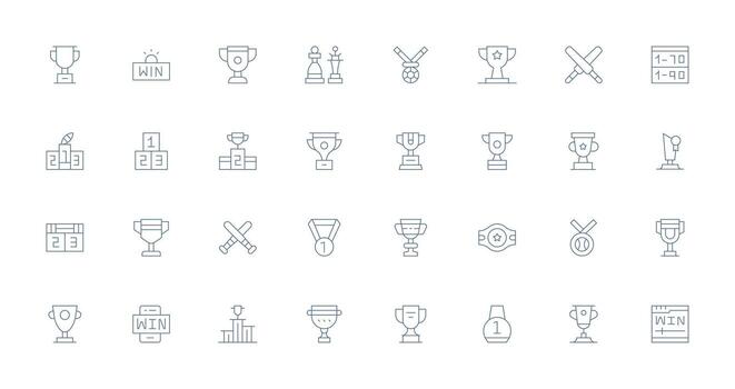 Contest Visual Pack containing 32 Thin Line Icons Modern Icon Set vector