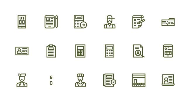 Data Entry Icon Collection with 18 Strong Stroke Line Designs Scalable Icon Pack vector