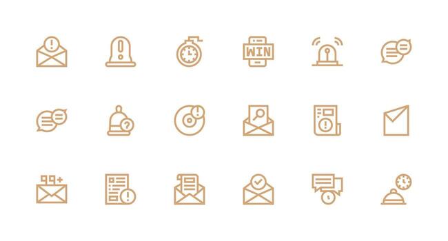 Notification featuring 18 Icons in Strong Stroke Line Design Neutral Style Icons for Any Project vector