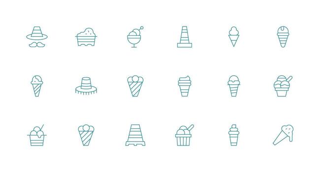 Minimal Line Style Cone Icons with 18 Vectors Display Icon Pack