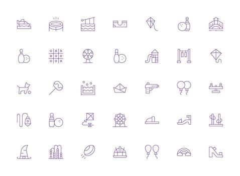 Fun featuring 35 Icons in Light Line Design Web Icon Collection vector